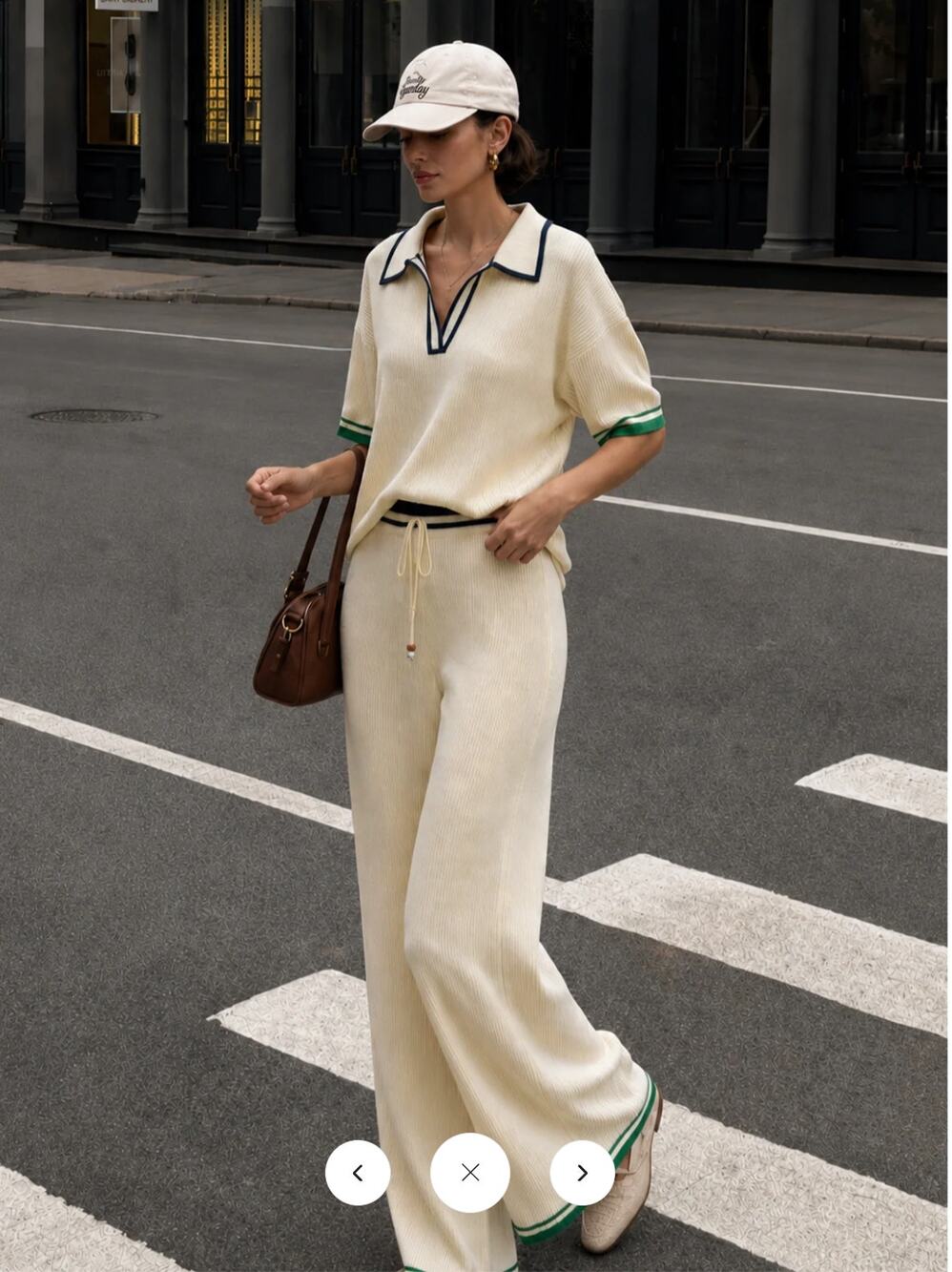 NWT Commense Contrast Trim Ribbed Knit Co-Ord Set Sz S